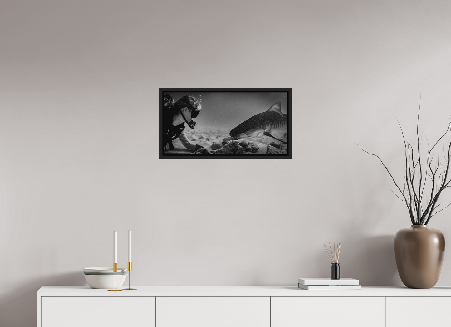 60 x 30 cm, Framed without glass Keep the Eye Contact!