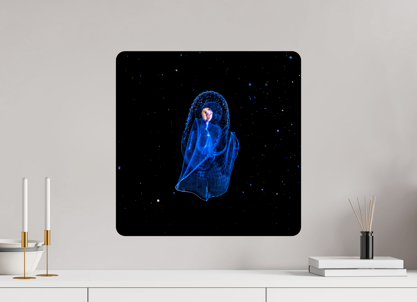 50 x 50 cm, HR metal print Aliens Underwater. The Angel