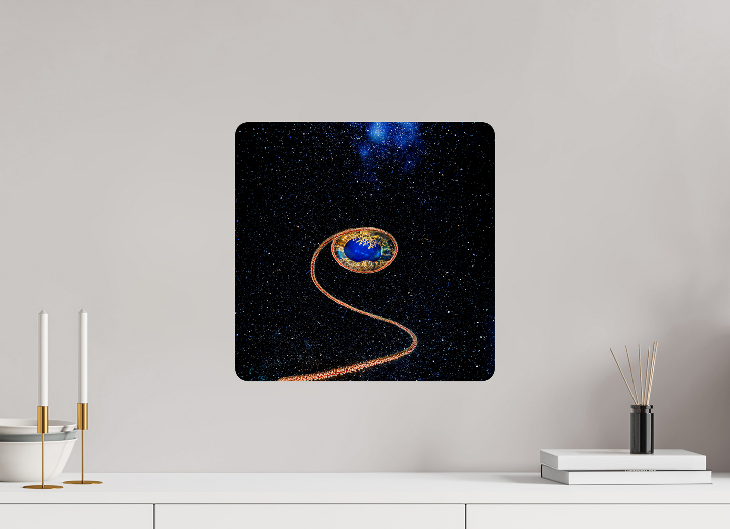 40 x 40 cm, HD metal print Witness from the Depths