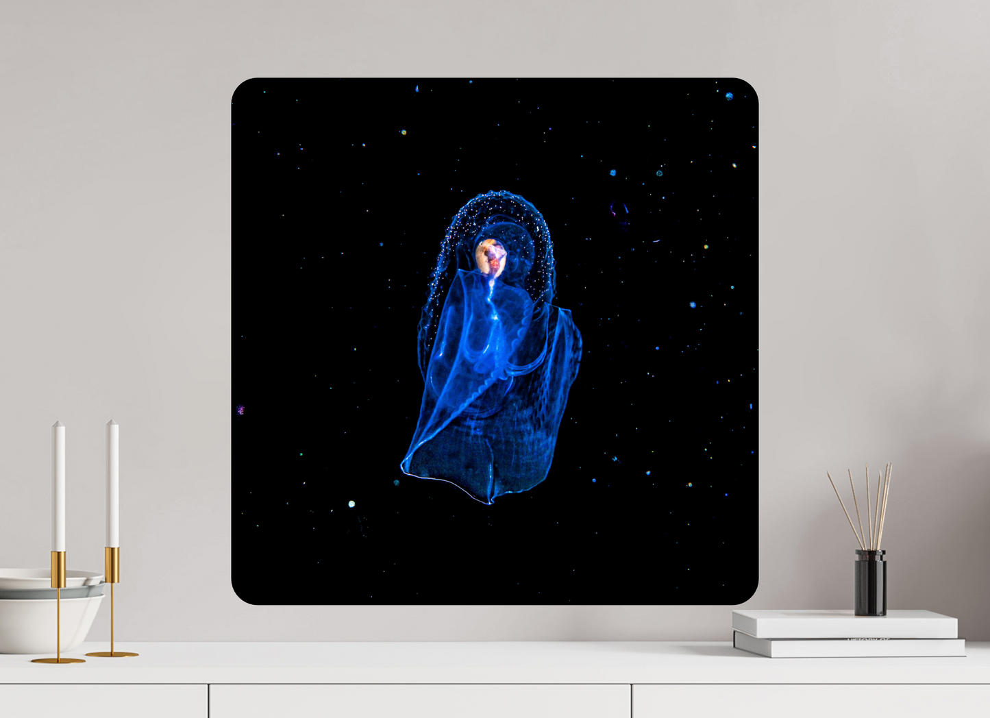 60 x 60 cm, HR metal print Aliens Underwater. The Angel