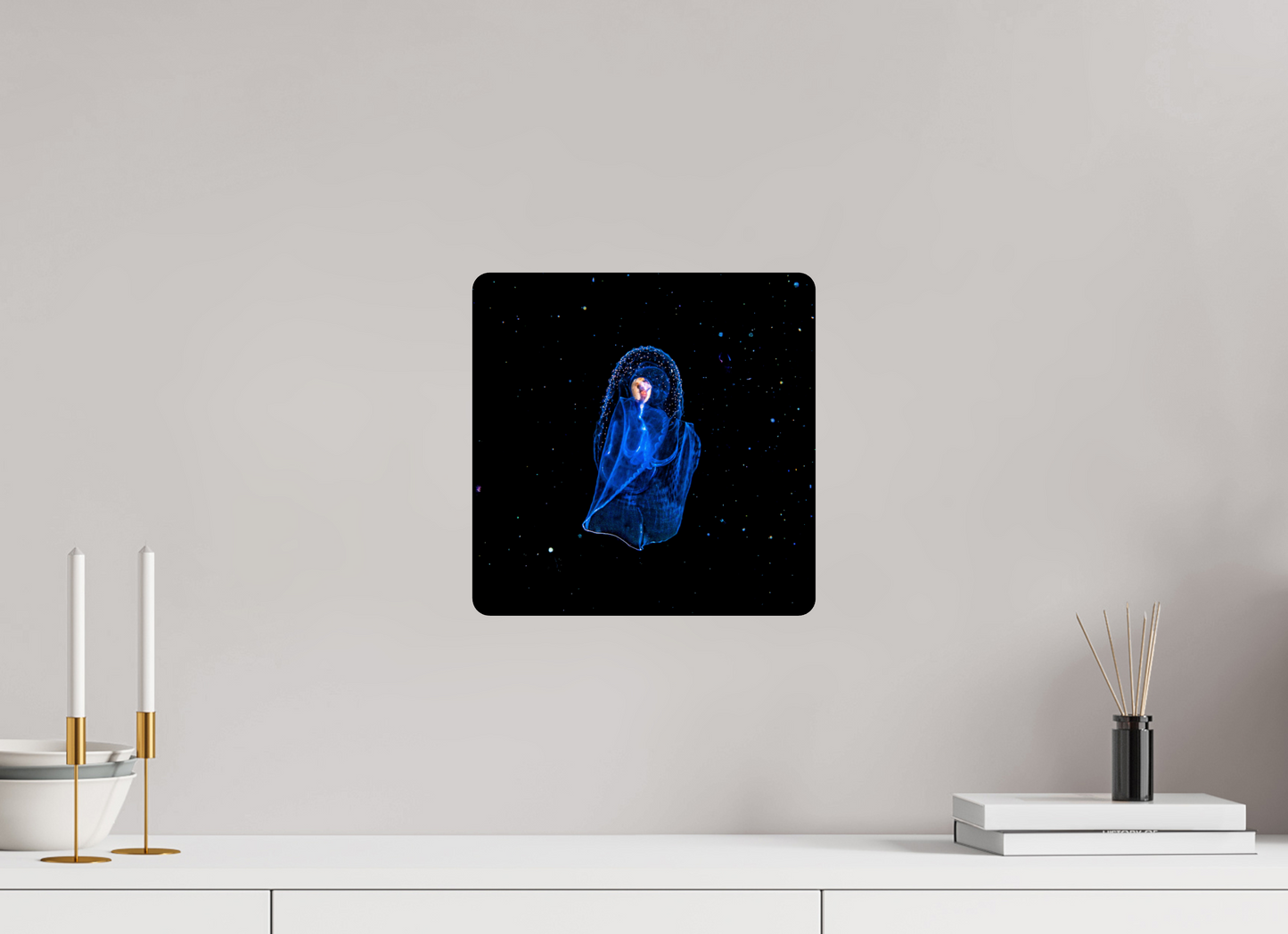 30 x 30 cm, HR metal print Aliens Underwater. The Angel