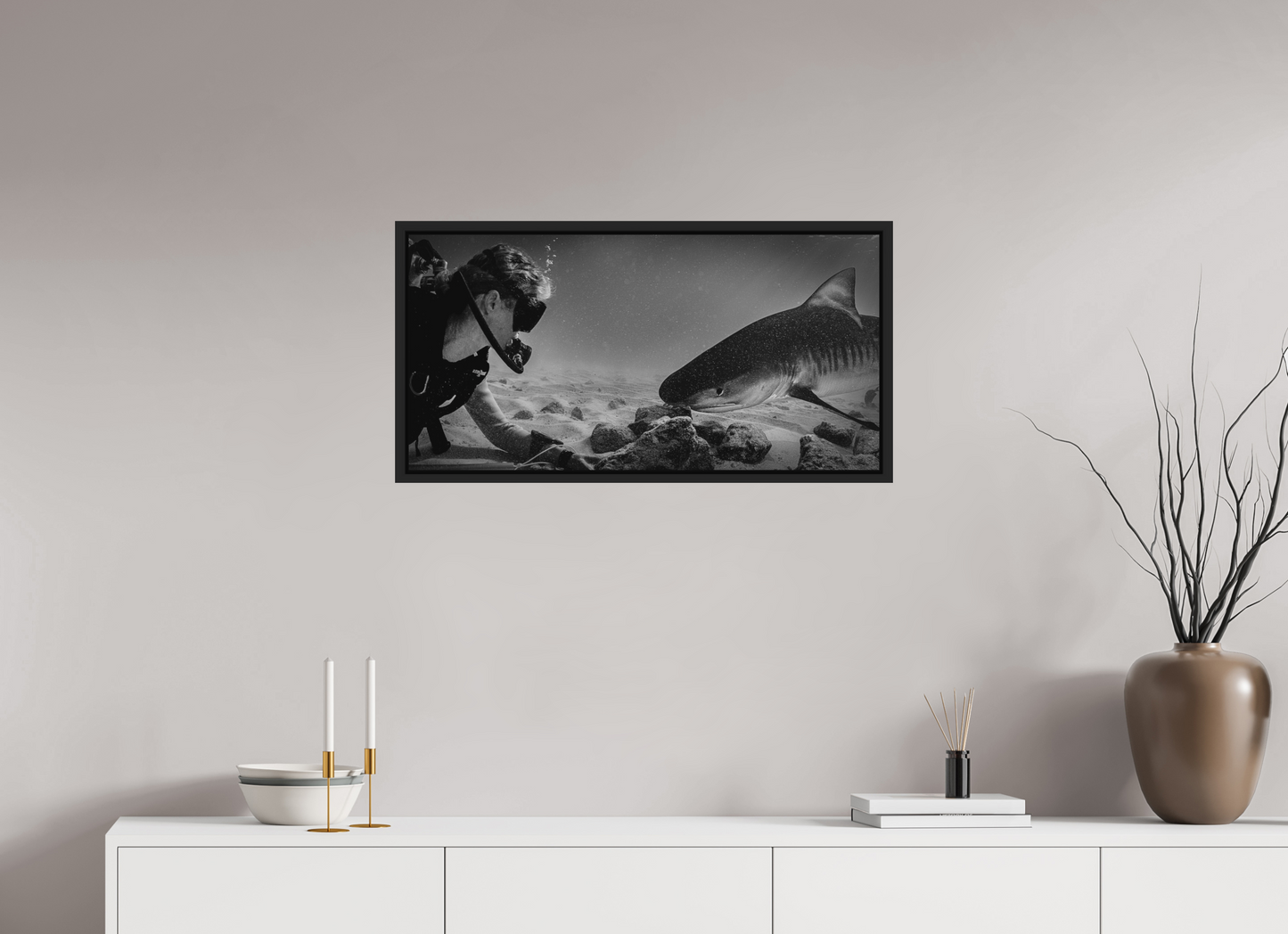 80 x 40 cm, Framed without glass Keep the Eye Contact!