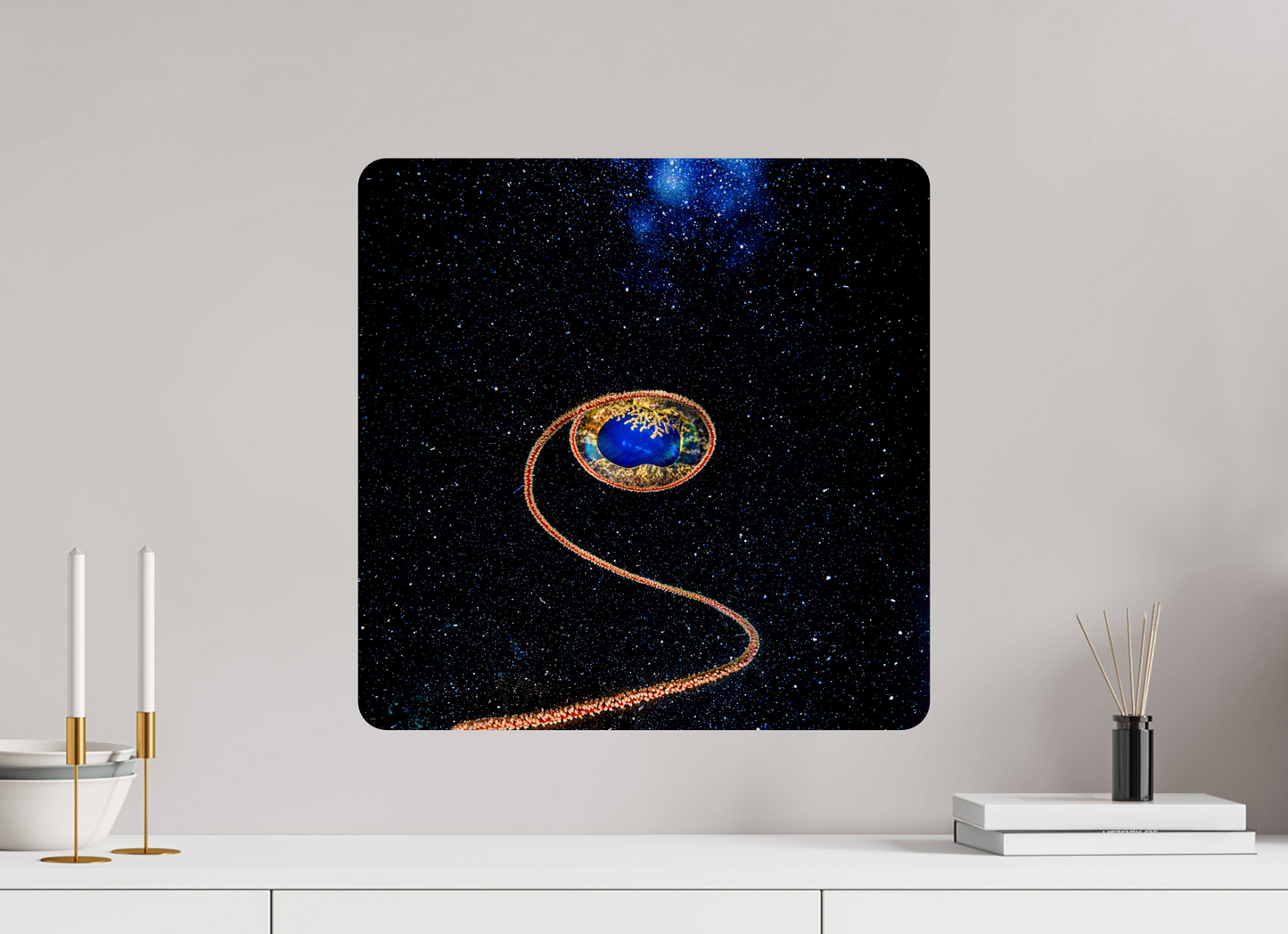 50 x 50 cm, HD metal print Witness from the Depths