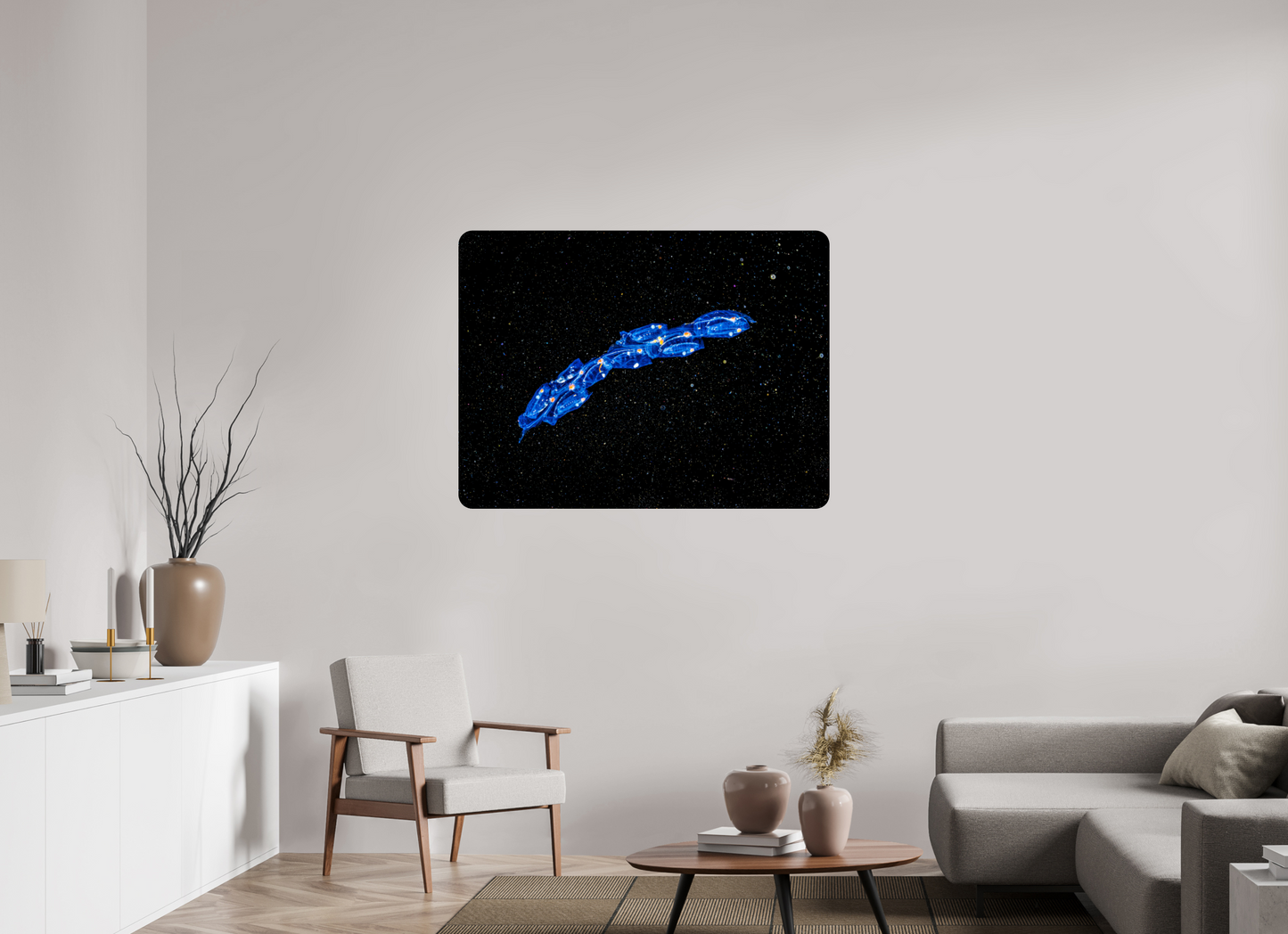120 x 90 cm, HD Metal Print Spaceships. Colony