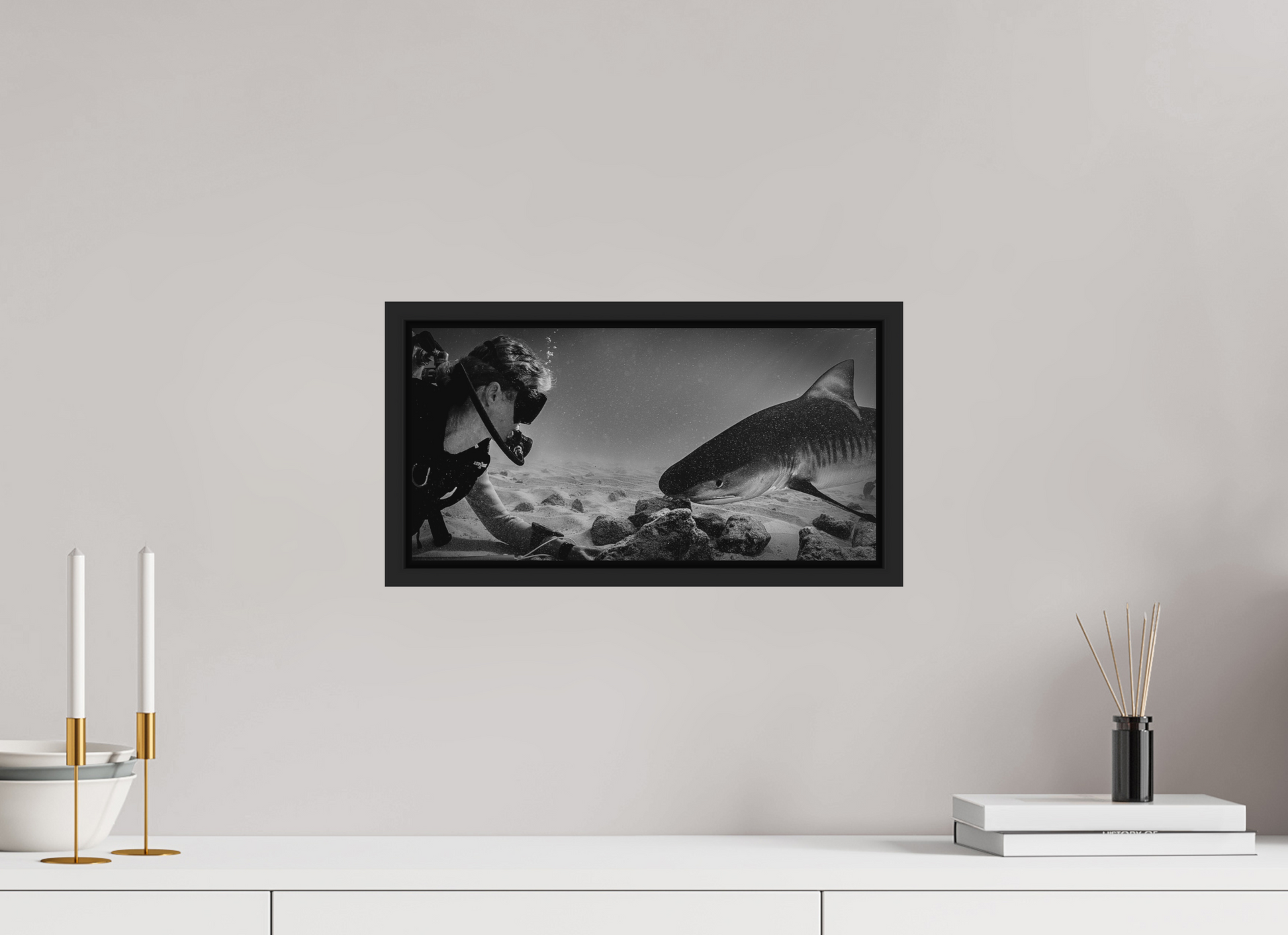 40 x 20 cm, Framed without glass Keep the Eye Contact!