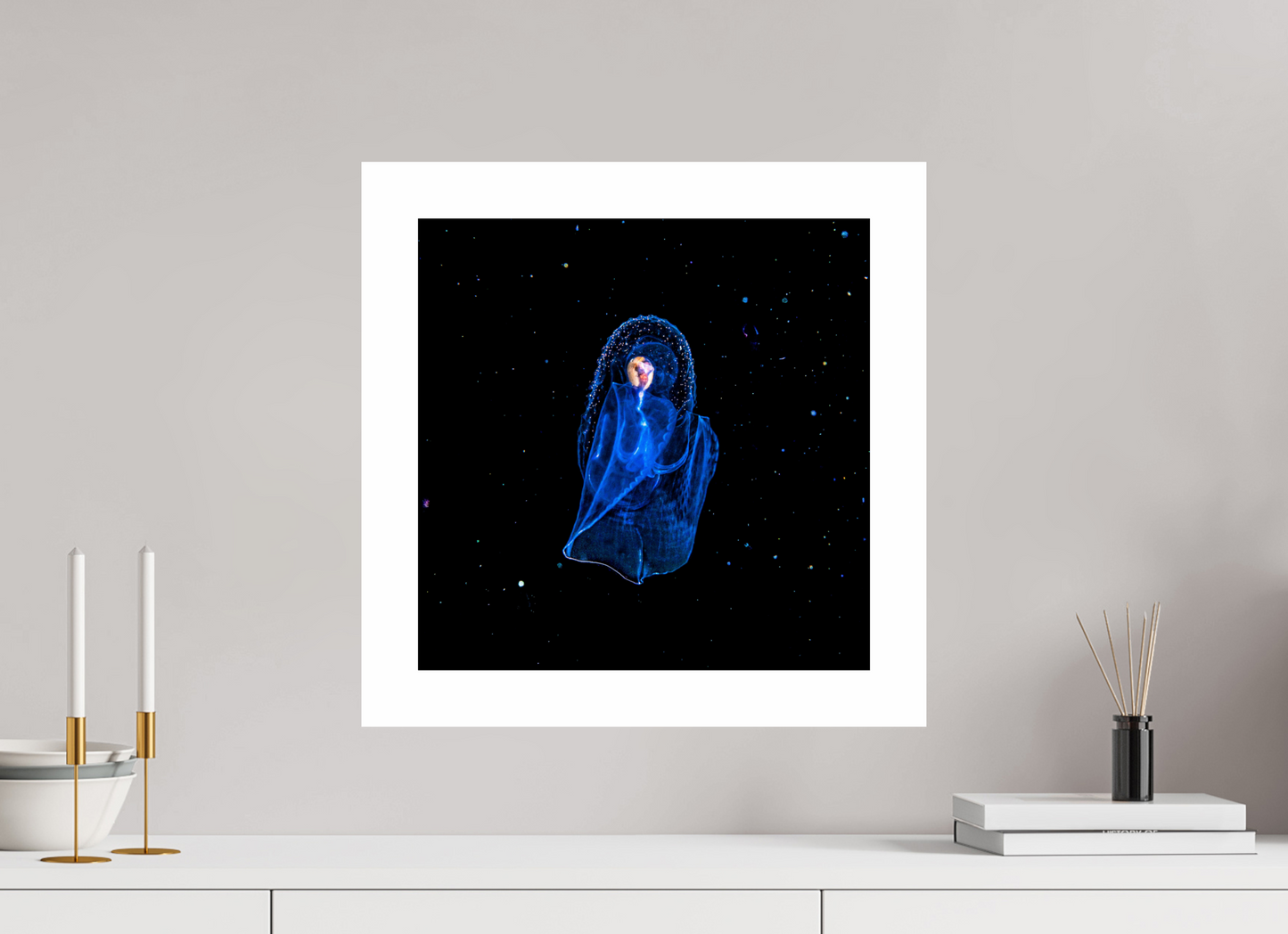 40 x 40 cm, Unframed Aliens Underwater. The Angel